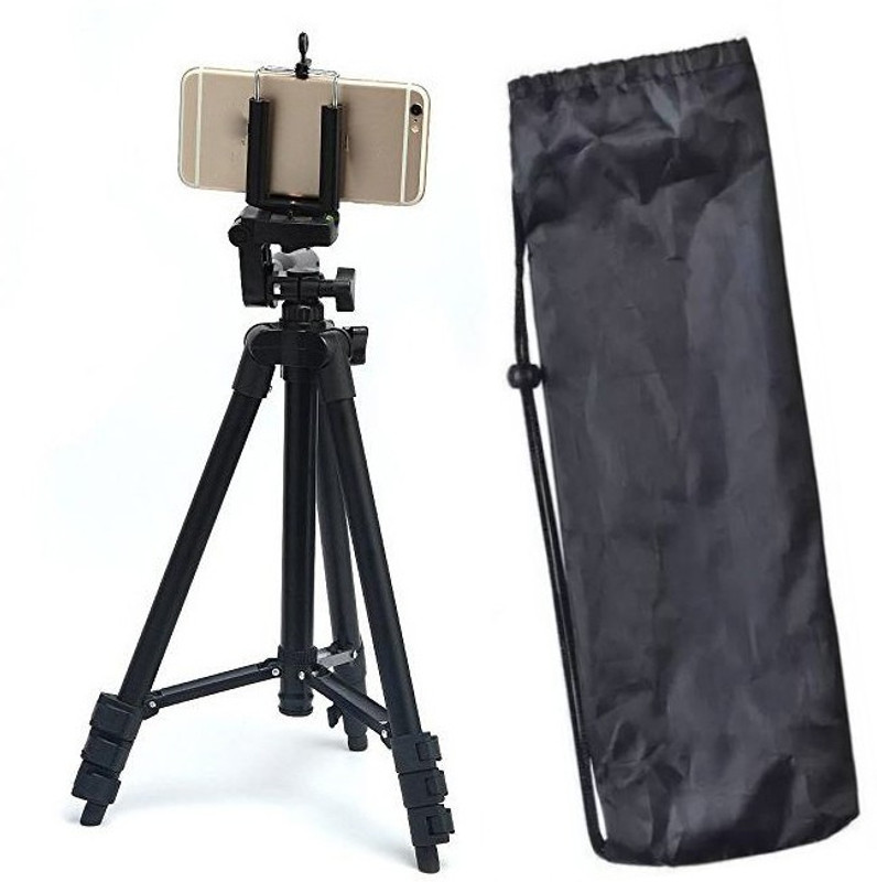 ms megaslim New Arrival Portable Adjustable Aluminium Lightweight Camera Stand Tripod-3120 With Three-Dimensional Head & Quick Release Plate For Video Cameras and mobile holder mount for Mobiles & Smartphones Tripod(Black, Supports Up to 1500 g)