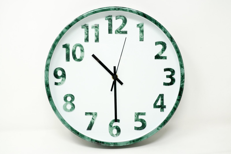 nature care enterprise Analog 38 cm X 8 cm Wall Clock(Green, With Glass)