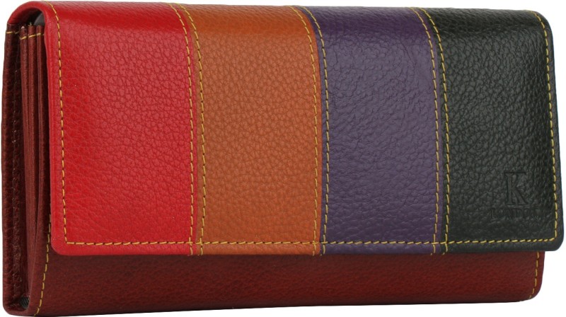 K London Women Multicolor Genuine Leather Wallet(4 Card Slots)