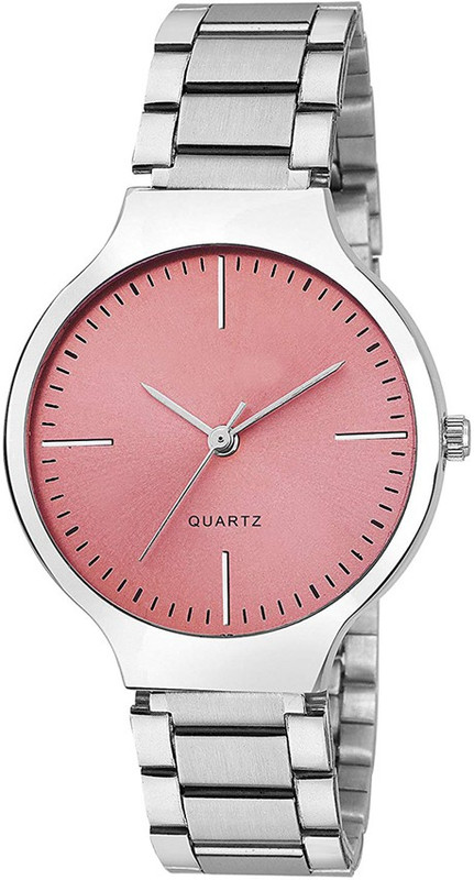 mu enterprise MU New Arrival Pink Round Dial Stainless Steel Belt mu enterprise sales new steel belt pink shed watch for girls Analog Watch  - For Girls