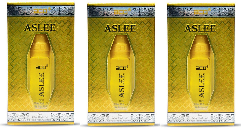 ACO Aslee Alcohol - Free Attar Roll On 8ml Each (Pack of 3) Floral Attar(Floral)