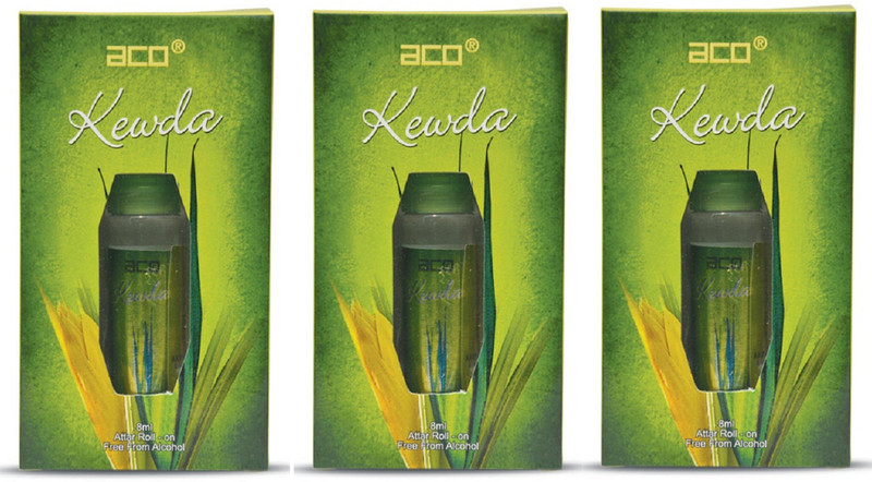 ACO Kewda Alcohol - Free Attar Roll On 2.5ml Each (Pack of 3) Floral Attar(Floral)