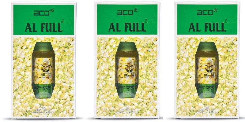 ACO Al Full Alcohol - Free Attar Roll On 8ml Each (Pack of 3) Floral Attar(Floral)