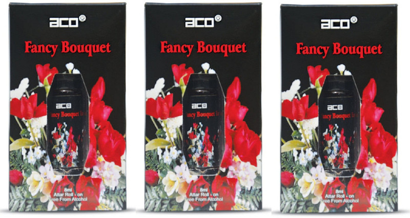 ACO Fancy Bouquet Alcohol - Free Attar Roll On 2.5ml Each (Pack of 3) Floral Attar(Floral)