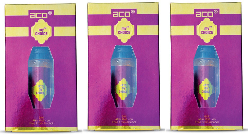 ACO My Choice Alcohol - Free Attar Roll On 8ml Each (Pack of 3) Floral Attar(Floral)