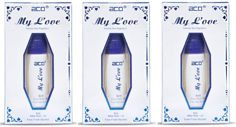 ACO My Love Alcohol - Free Attar Roll On 2.5ml Each (Pack of 3) Floral Attar(Floral)