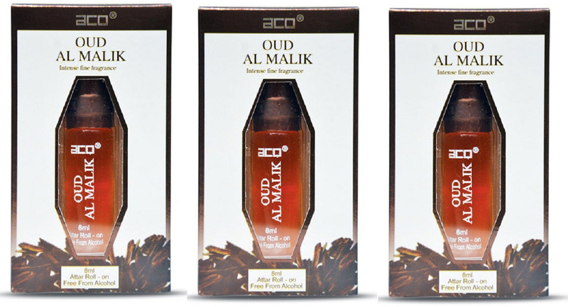 ACO Oud Al Malik Alcohol - Free Attar Roll On 2.5ml Each (Pack of 3) Floral Attar(Floral)