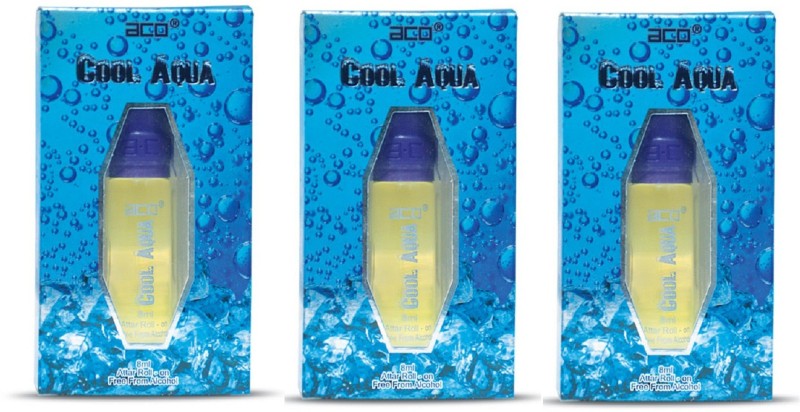 ACO Cool Aqua Alcohol - Free Attar Roll On 2.5ml Each (Pack of 3) Floral Attar(Floral)