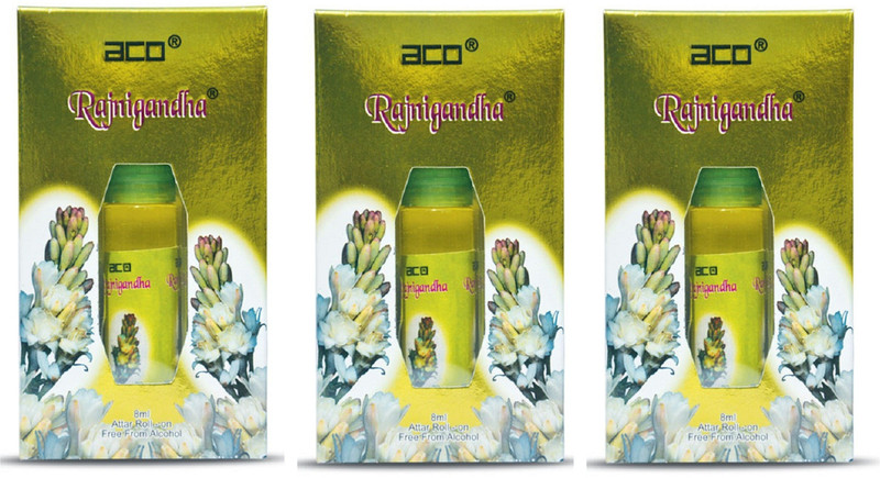ACO Rajnigandha Alcohol - Free Attar Roll On 2.5ml Each (Pack of 3) Floral Attar(Floral)