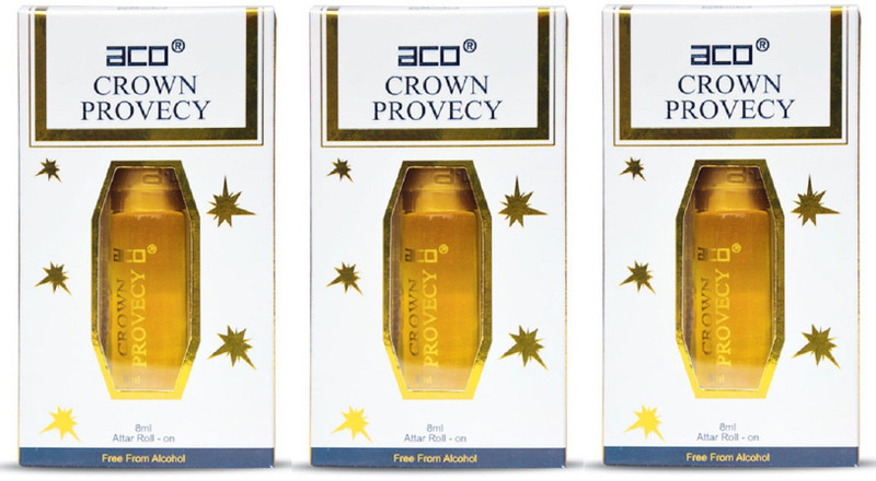 ACO Crown Provecy Alcohol - Free Attar Roll On 2.5ml Each (Pack of 3) Floral Attar(Floral)