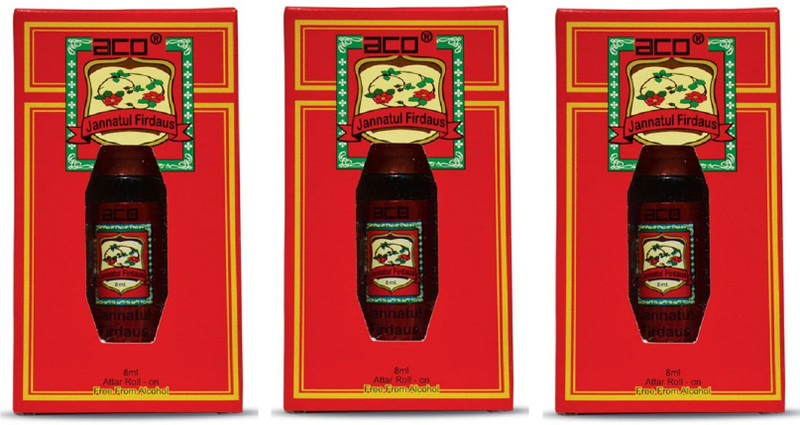 ACO Jannatul Firdaus Alcohol - Free Attar Roll On 2.5ml Each (Pack of 3) Floral Attar(Floral)