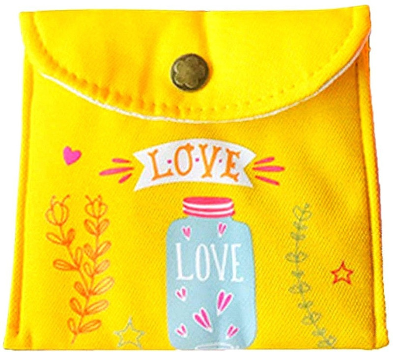 Three Elements sanitary napkin pouch yellow Waterproof Multipurpose Bag(Yellow, 11 inch)