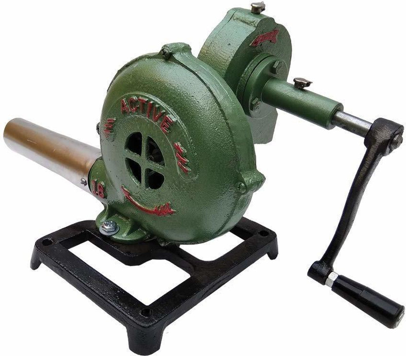 Pretail Outdoor Barbecue Iron Gear Hand Crank Blacksmith Forge Blower, Manual Fan Air Blower(Cordless)