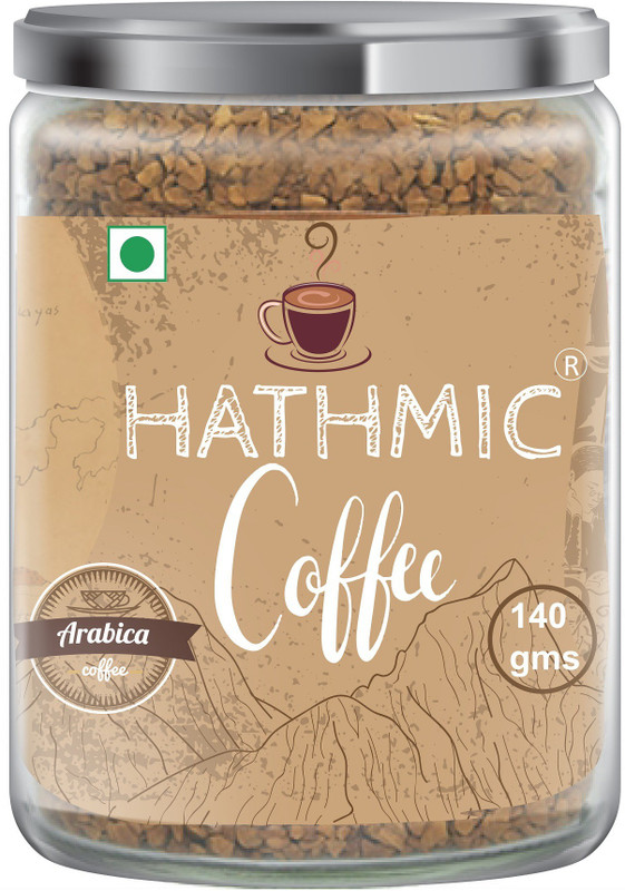 hathmic 100% Arabica Agglomerated Pure Instant Coffee Powder, Glass Jar Instant Coffee(2 x 70 g)