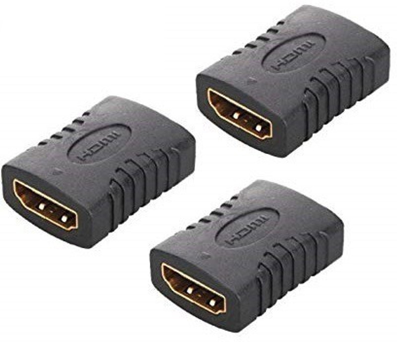 RIVER FOX HDMI Cable 0.3 m HDMI Cable Extension Extender Joiner(Compatible with LED TV, PC, LAPTOP, Black, Pack of: 3)