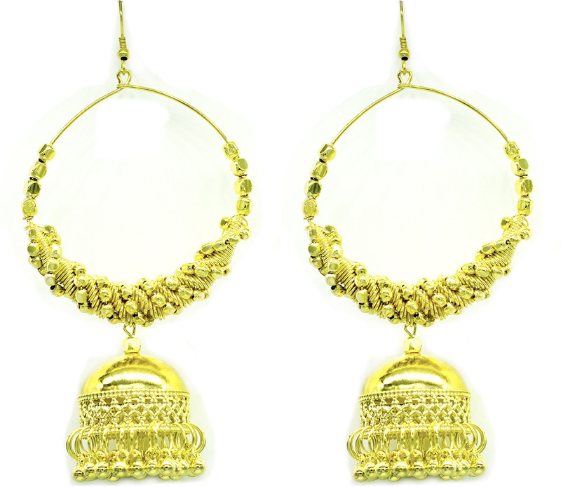 steeplook Designer Jhumka Earrings Collection Fashion Jewellery Golden Jhumka Earrings Fancy Party Wear Earrings for Girls and Women Alloy Drops & Danglers