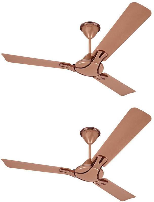ceetal Gracia 3 Blade Ceiling Fan(Brown, Pack of 2)