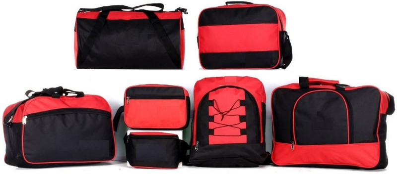 Prajo Backpack Combo(Black, Red)