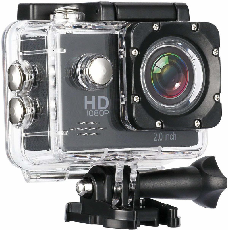 EMBOLO 1080P action camera 1080P Full HD Water Sports and Action Camera(Black, 1080 MP)