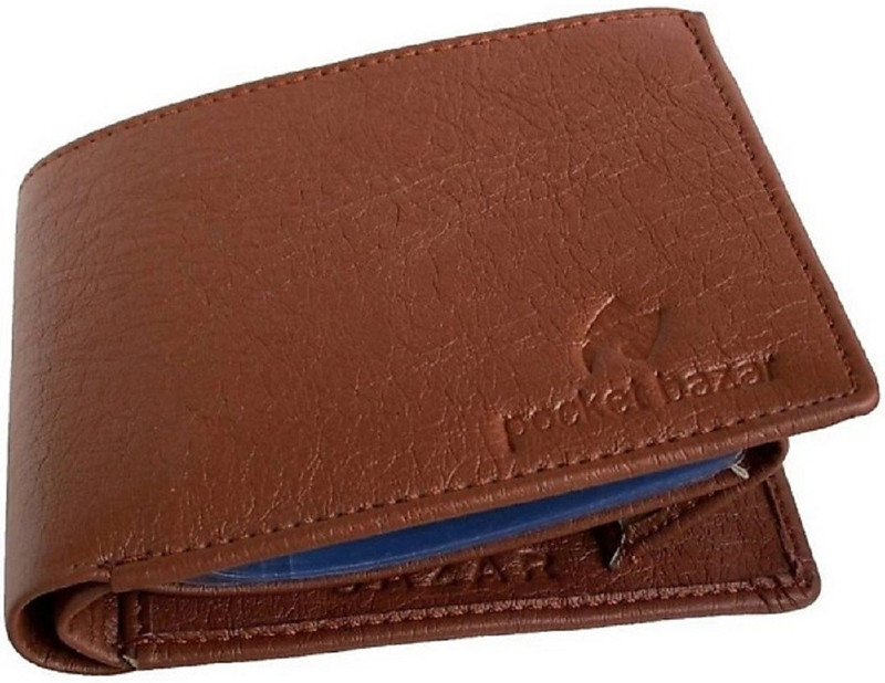 pocket bazar Men Casual Brown Artificial Leather Wallet(8 Card Slots)