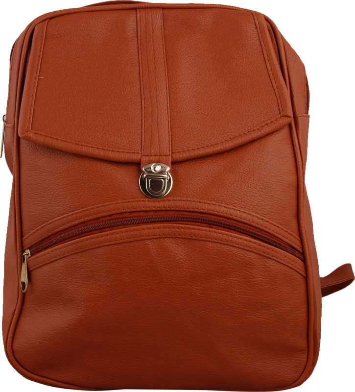 LEVENT Leather Backpack School Bag Student Backpack Women Travel bag 5 L Backpack(Tan)