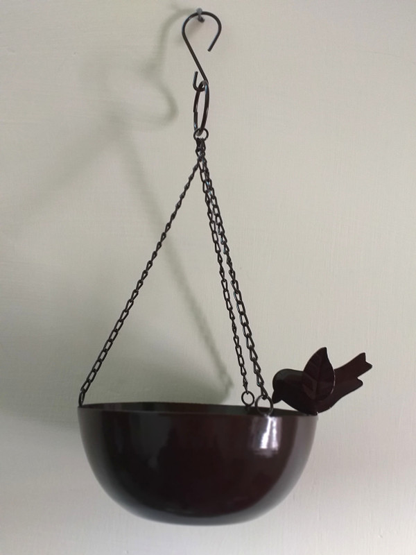suyaksha metal art Hanging Pot Common Bird Feeder(Brown)