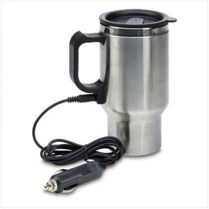 Skyzone Stainless Steel Electric Car Use Kettle Travel Mini Auto Water Heating Cups Electric Kettle(0.5 L, Silver)