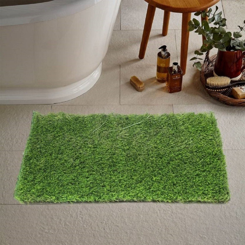 home garage PVC (Polyvinyl Chloride) Bathroom Mat(Green, Extra Large)