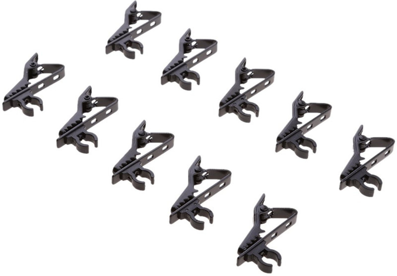 Anytech 10 Pack Mini Lavalier Microphone Clip Safe Hold Shock Secure Lapel Mic Clamp Mic Clip(Black)
