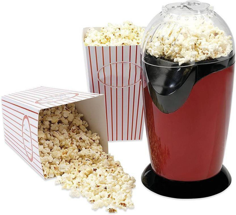 LALA LIFE Popcorn Machine Mini Household Eletric Popcorn Maker Silicone Popcorn Machine Hot Air Automatic 60 g Popcorn Maker(Black, Red)