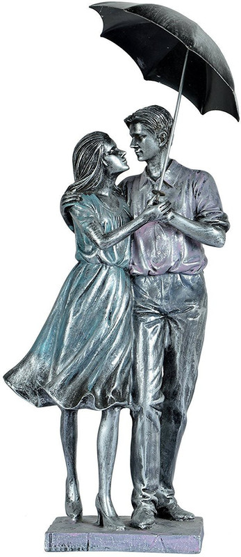 crizon Love Couple with Umbrella Showpiece Décor Romantic Memorable Gift - White & Red Decorative Showpiece  -  35 cm(Polyresin)
