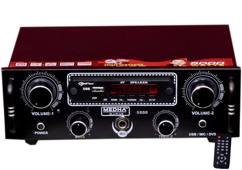 MEDHA D.J. PLUS M491 200 W AV Power Amplifier(Black)
