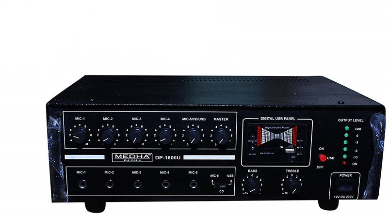 MEDHA D.J. PLUS MD-1600REC 160 W AV Power Amplifier(Black)