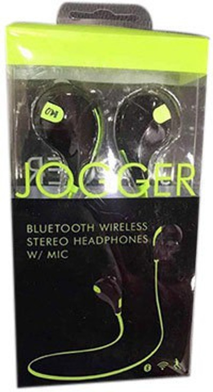 buddies cart 4.1 sports blutooth jogger Bluetooth Headset with Mic(green black, In the Ear)