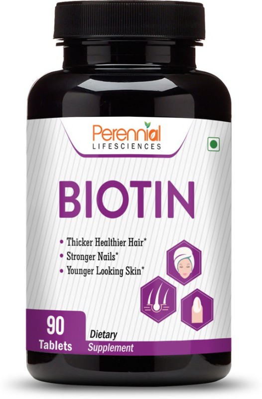 Perennial Lifesciences Biotin Maximum Strength for Hair Skin & Nails-10000 mcg for, 90 (s)(90 No)