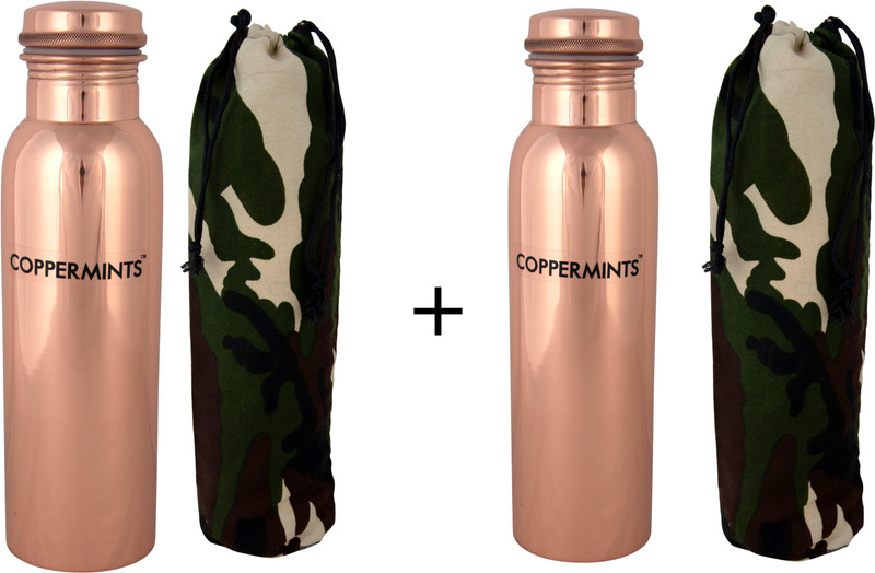 coppermints pure copper bottle 1000 ml Bottle(Pack of 2, Copper)