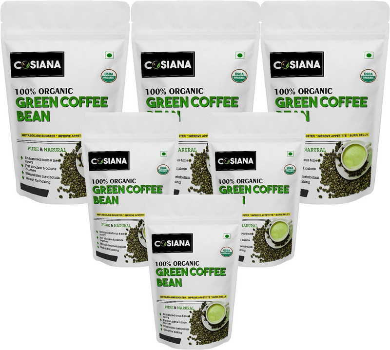 cosiana Organic Green Coffee Beans for Weight Management (Pack of 6) Instant Coffee 100 g Instant Coffee(6 x 16.67 g)