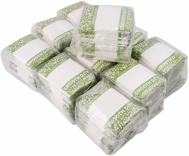 smoothday Smooth Day Pocket Facial Tissue - 2 PLY,20 sheet, 10 Ps in Each PKT, (Combo 100 PKT) (20x20 CM)(Pack of 100)
