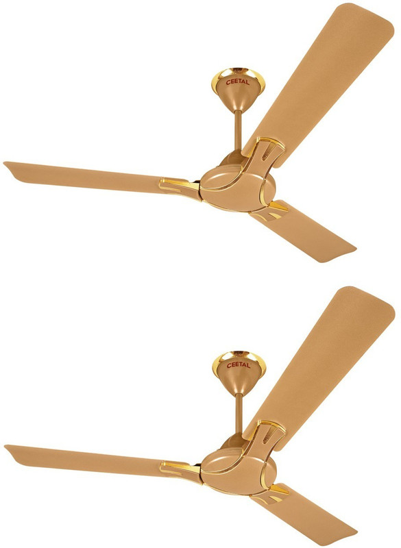 ceetal Gracia 3 Blade Ceiling Fan(Golden, Pack of 2)