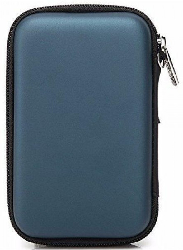 wolfano Blue Flower Design 2.5 External Hard Disk Pouch(For Hard Drive, Navy Blue)