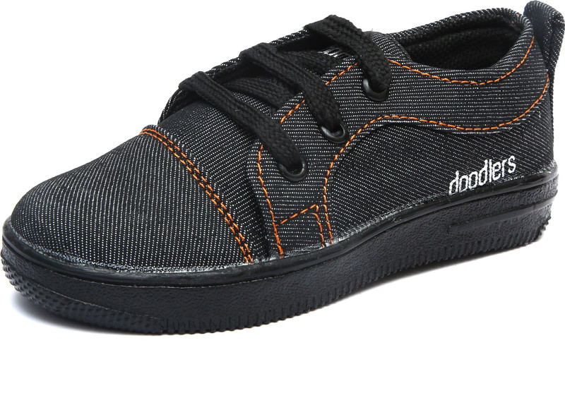 doodlers Boys Lace Sneakers(Black)