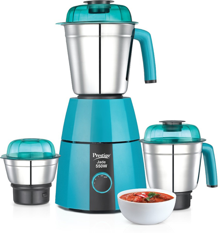 Prestige Jade 550 Mixer Grinder(Blue, 3 Jars)