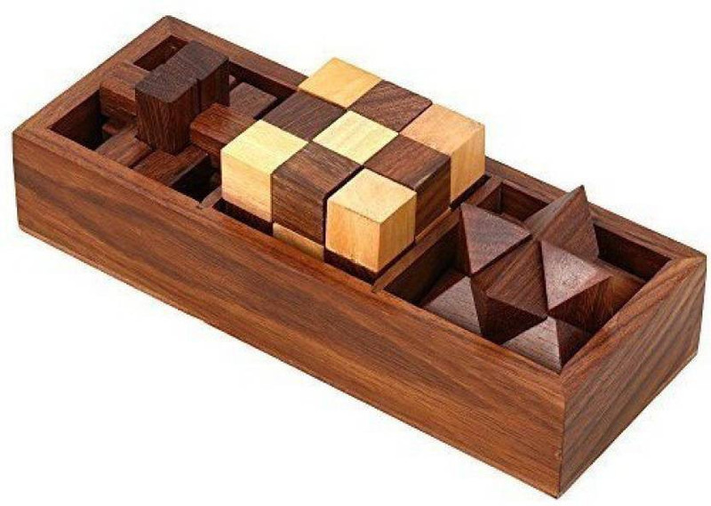 ARSH Antique Wooden 3D Puzzle Game(3 Pieces)