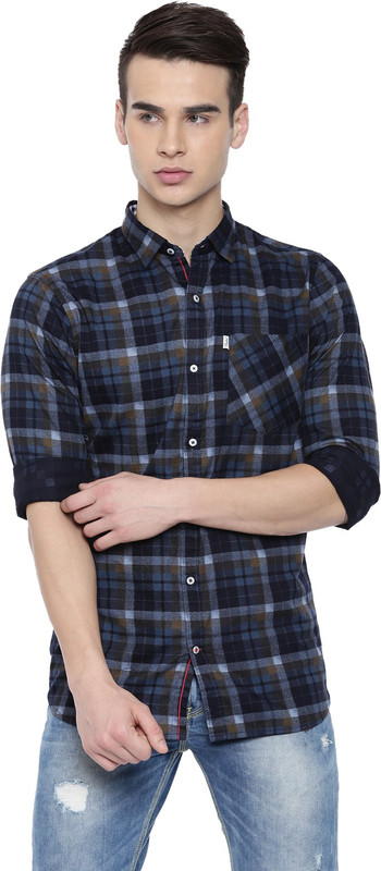 seta Men Checkered Casual Brown Shirt