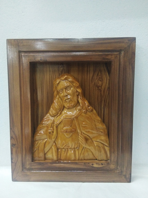 sahya craft emporium Sacred Heart Decorative Showpiece  -  40 cm(Wood)