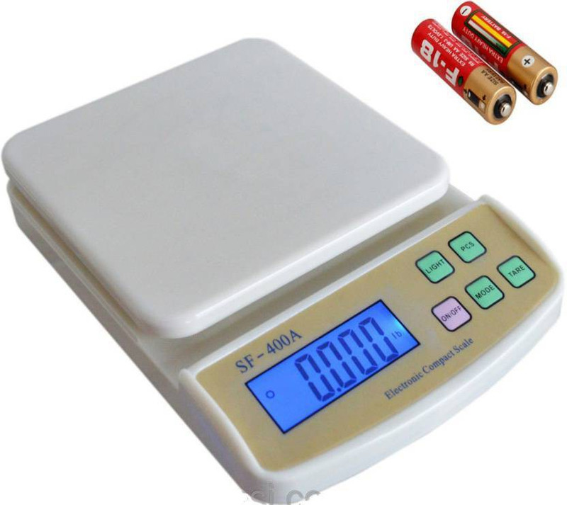 Zeom  Advanced SF 400A 7 Kg With AA Batteries Digital Household Use And Backlight Weighing Scale  (White) Weighing Scale(White)