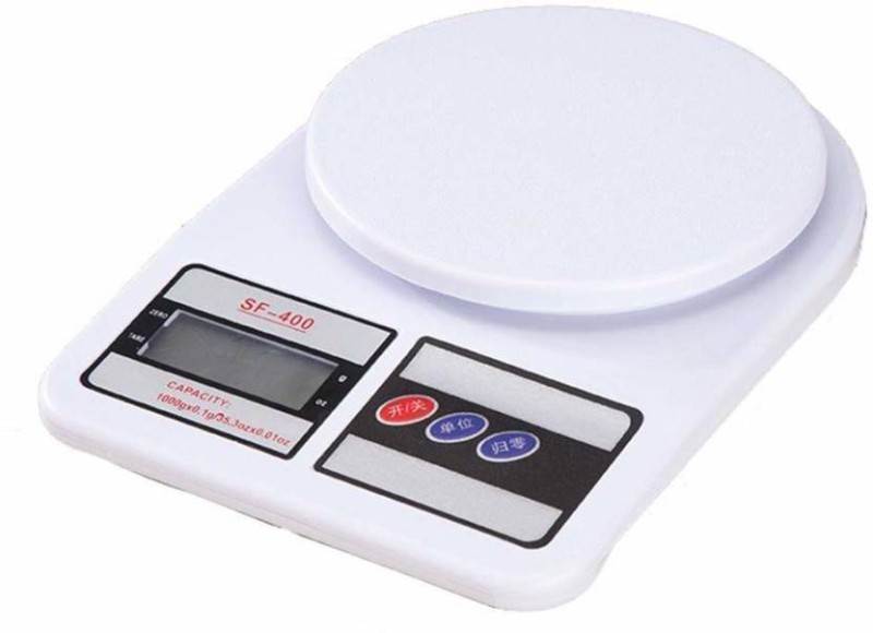 Mezire  Electronic Digital 10 Kg Weight Scale Lcd Kitchen Weight Scale Machine Measure for measuring fruits,Spice,Food,Vegetable And More (Sf-400) Weighing Scale Weighing Scale (White) Weighing Scale  (White) Weighing Scale(White)