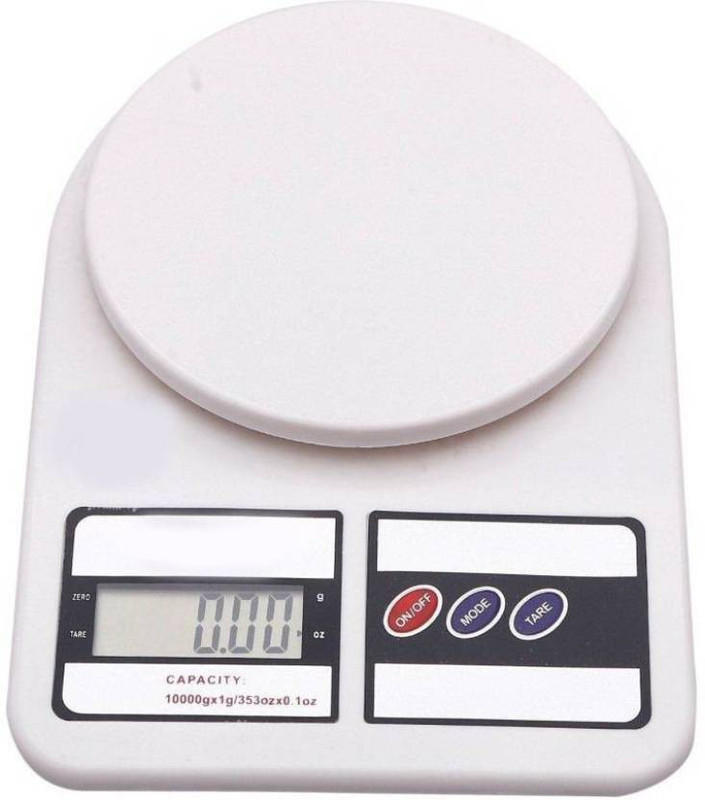 Zeom Weighing Machine For Kitchen With LED Light, Digital Electronic Weight Scale 10 Kg SF400 Multipurpose Personal Use Health Home Gym Weighing Scale (White) Weighing Scale  (White) Weighing Scale(White)