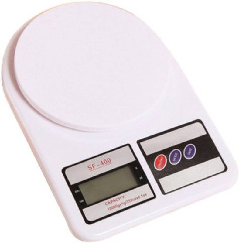 Zeom Hero's Kitchen With LED Light, Digital Electronic Weight Scale 10 Kg SF400 Multipurpose Personal Use Health Home Gym Weighing Scale  (White) Weighing Scale(White)