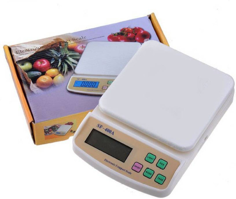 Zeom SF400A Digital Kitchen Weighing Scale 10kg x 1g with white backlight Weighing Scale  (White) Weighing Scale(White)